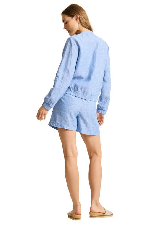 Tommy Bahama Linen Bomber Jacket In Blue