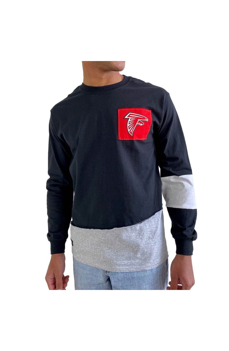 REFRIED APPAREL Men's Refried Apparel Black Atlanta Falcons Sustainable Angle Long Sleeve T-Shirt, Alternate, color,