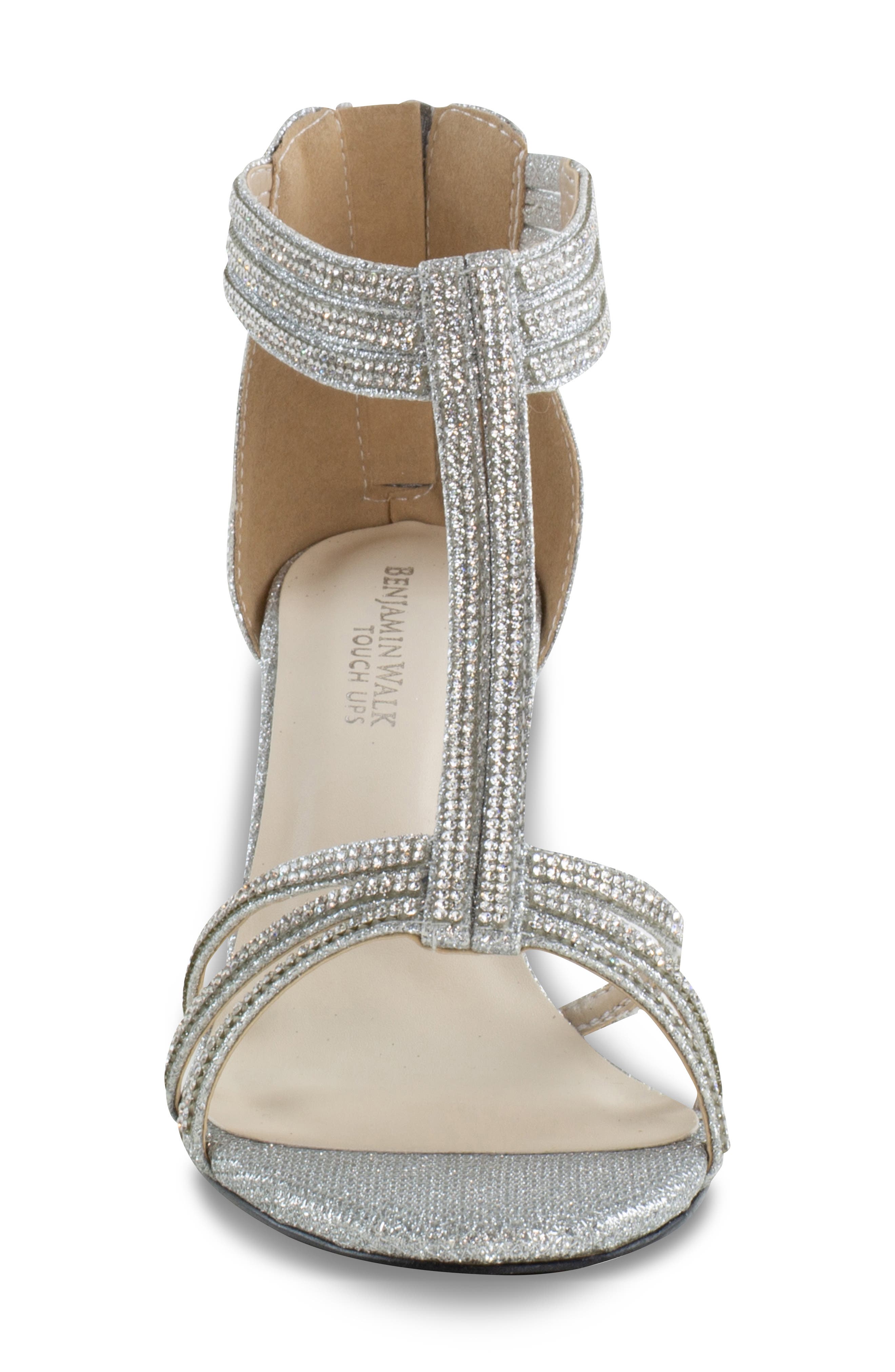 Touch Ups Gabriella Shimmer Rhinestone Sandal, Alternate, color, Silver