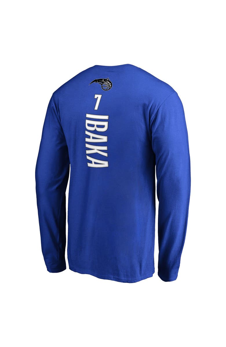 FANATICS Men's Fanatics Branded Serge Ibaka Blue Orlando Magic Backer 3 Name & Number Long Sleeve T-Shirt, Alternate, color, 