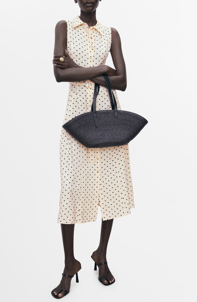 MANGO Polka Dot Shirtdress, Main, color, 