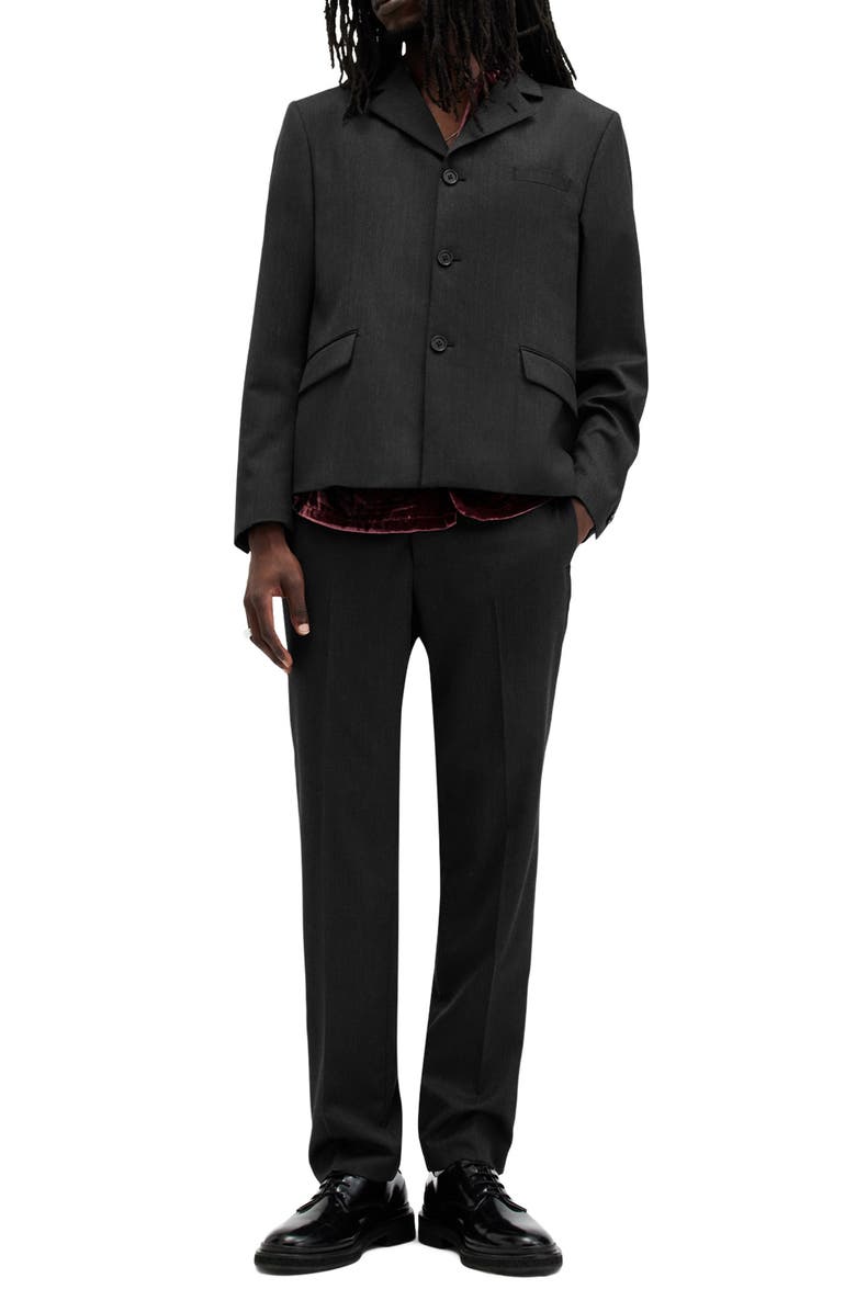 AllSaints Blackwater Wool Blend Blazer, Alternate, color, Charcoal Grey