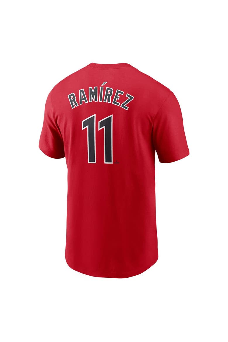 Men's Nike Jose Ramirez Red Cleveland Guardians Fuse Name & Number T-Shirt, Alternate, color, Red