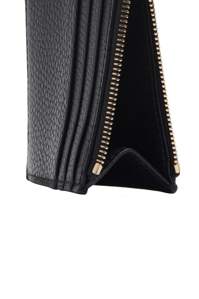 Rockstud Leather Coin Card Case, Alternate, color, BLACK