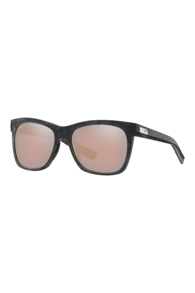 55mm Polarized Square Sunglasses, Alternate, color, GREY/ COPPER SILVER MIRROR