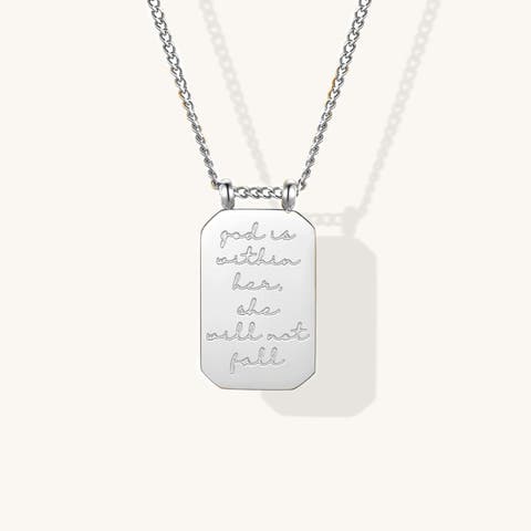 God Is Within Her, She Will Not Fall - Necklace
