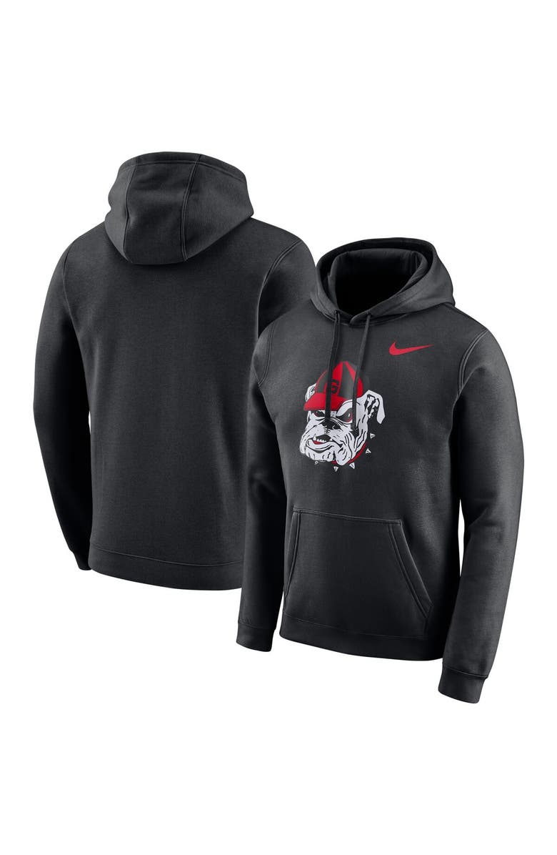 Nike Men's Nike Black Georgia Bulldogs Vault Club Fleece Pullover Hoodie, Main, color,