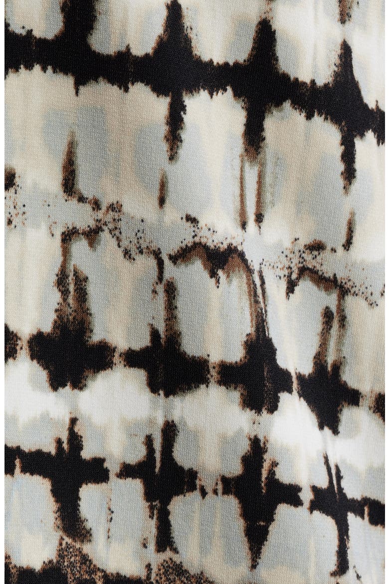Abstract Print Pleat Front Shell, Alternate, color, BLACK