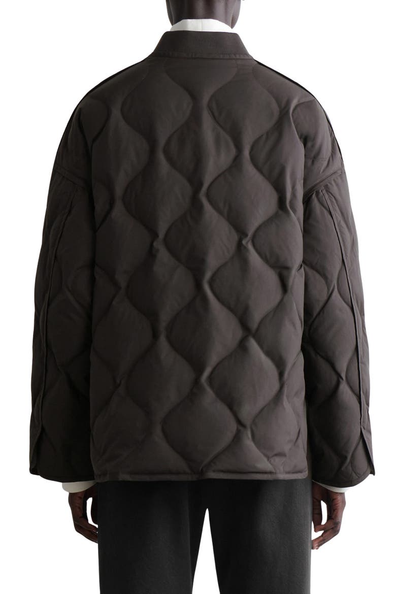 Oversize Quilted Down & Feather Jacket, Alternate, color, BROWN DARK