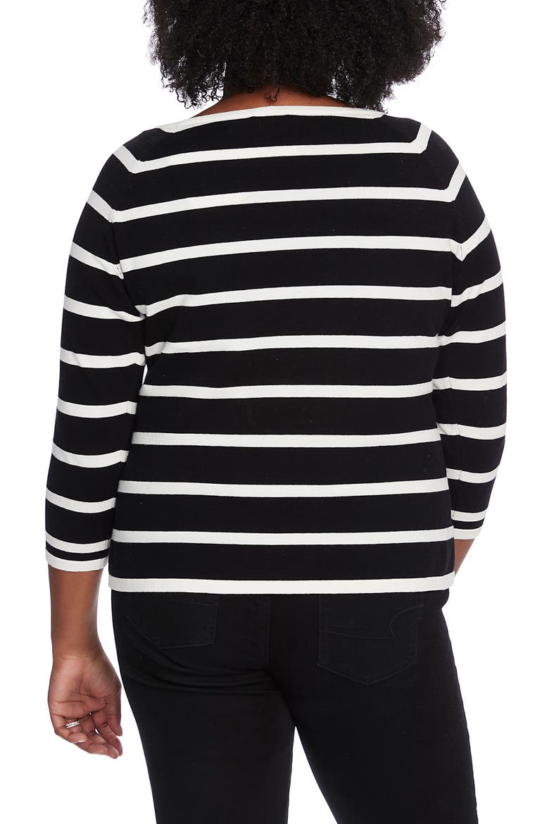 Stripe Jersey Sweater, Alternate, color, RICH BLACK