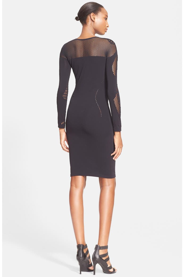by Alexander McQueen Mesh Dress, Alternate, color, DARKEST BLACK