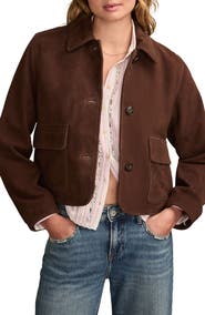 Lucky Brand Button Front Suede Jacket