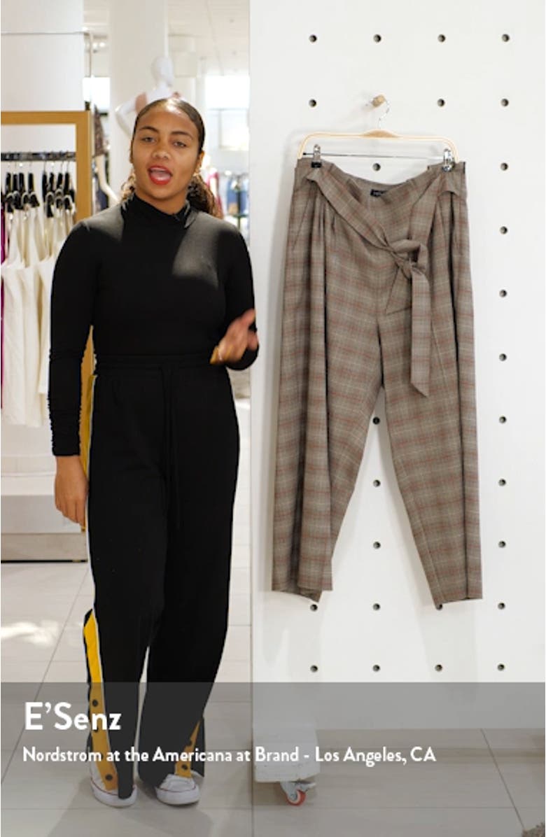 Acoustic Plaid Paperbag Waist Crop Pants, sales video thumbnail