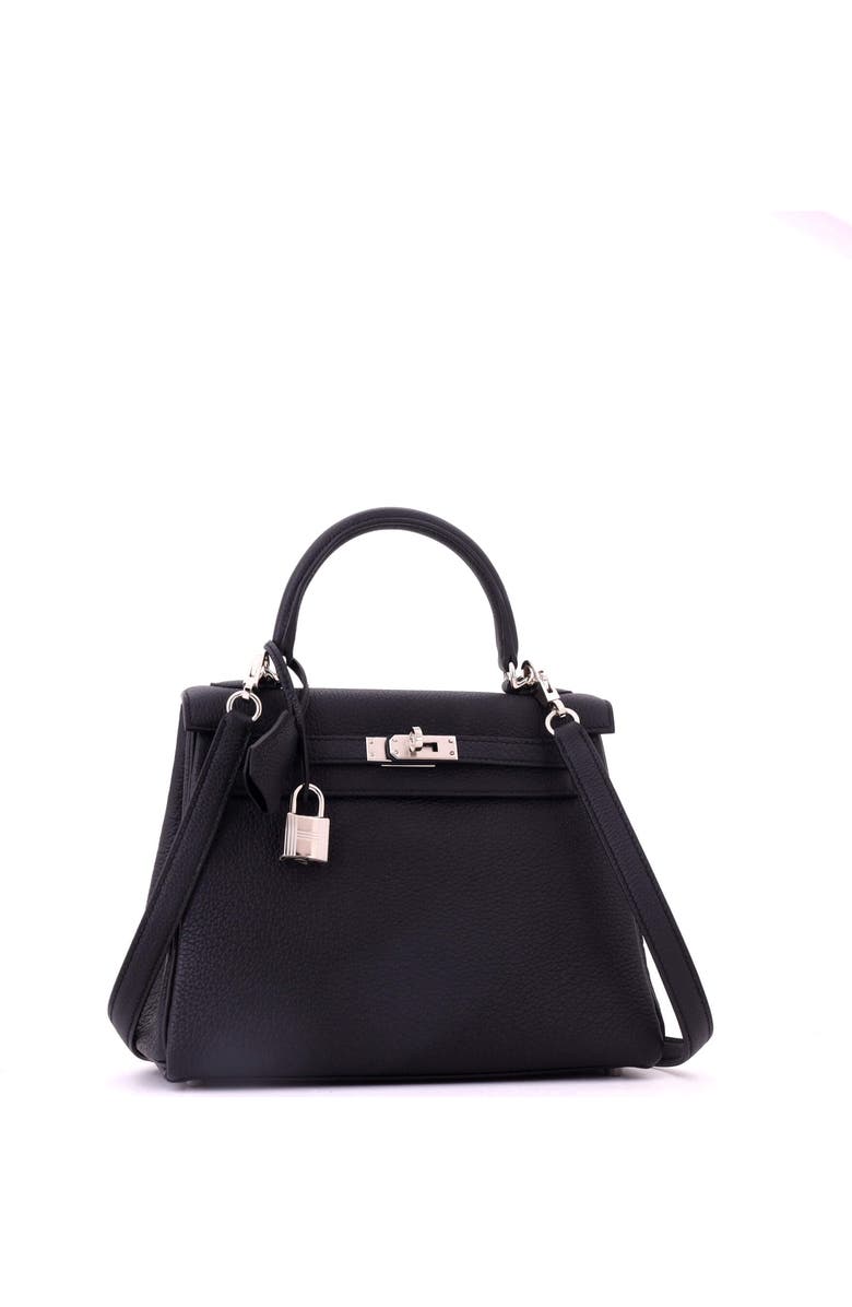81034712 Kelly Handbag Black Togo with Palladium Hardware 25, Alternate, color, Noir