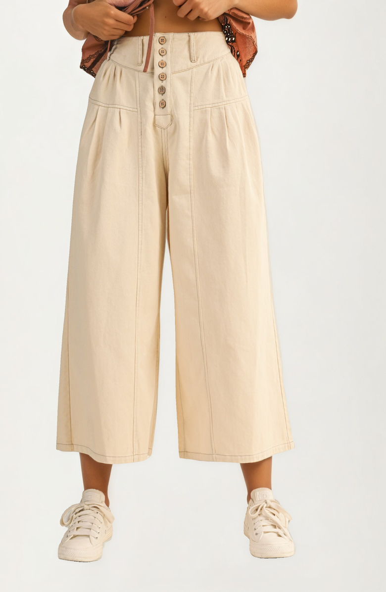 Knit and Lounge High Waist Wide-Leg Cropped Pants, Main, color, 
