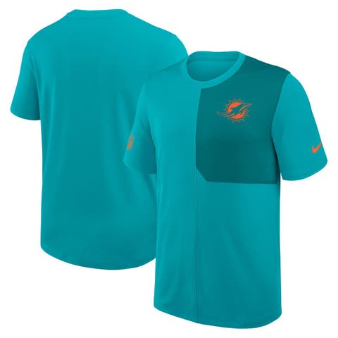 Men's Nike Aqua Miami Dolphins Sideline UV Performance Coach Shirt