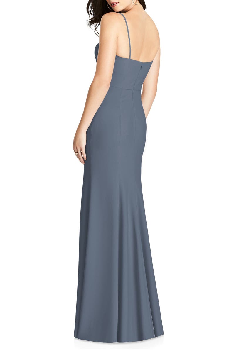 Dessy Collection Crisscross Seam Crepe Gown, Alternate, color, 