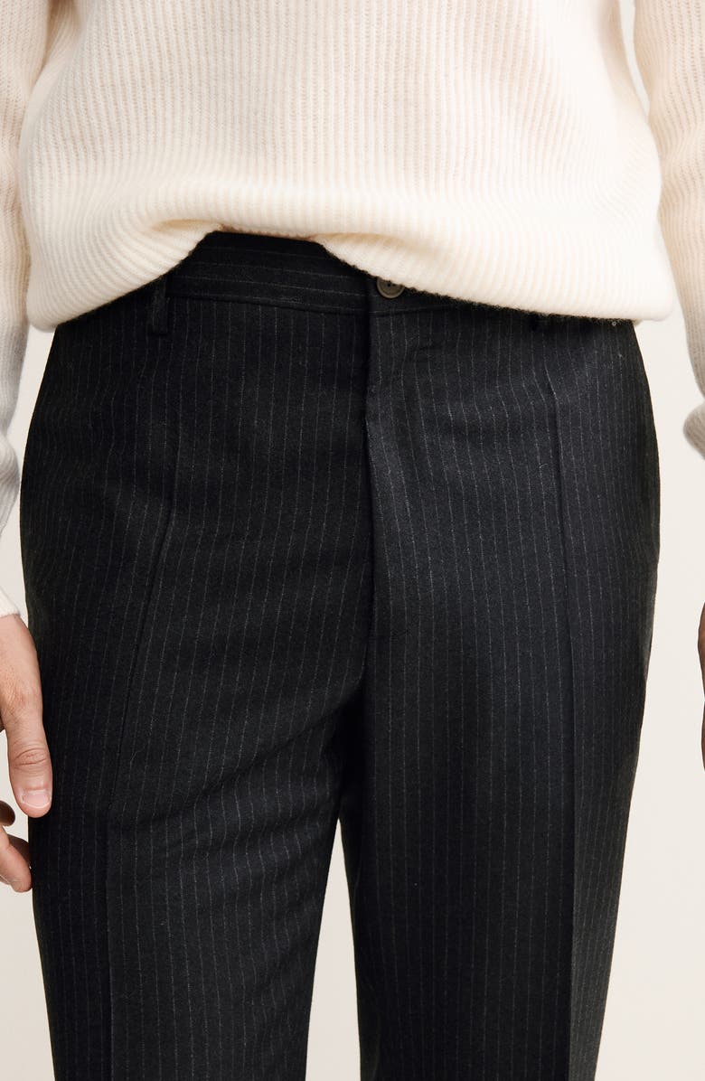 MANGO Regular Fit Virgin Wool Pants, Alternate, color, Dark Heather Grey