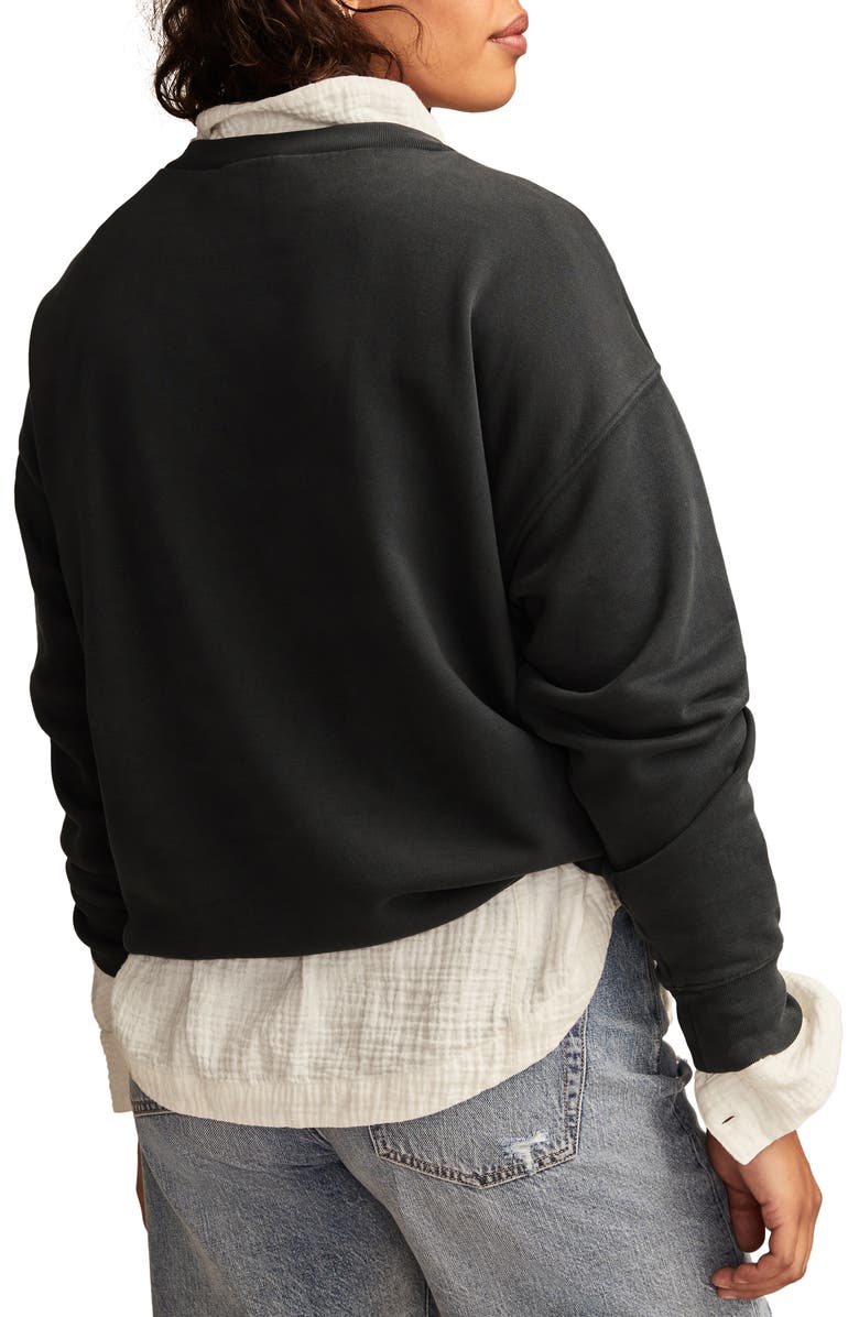 Lucky Brand Embroidered Logo Crewneck Sweatshirt, Alternate, color, Dark Shadow