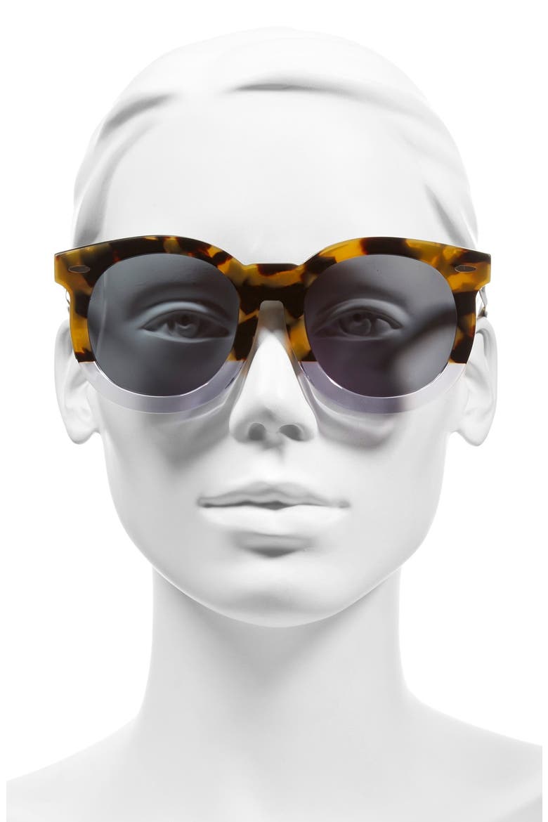 'Super Duper Thistle' 52mm Retro Sunglasses, Alternate, color, CRAZY TORTOISE/ CLEAR/ GOLD