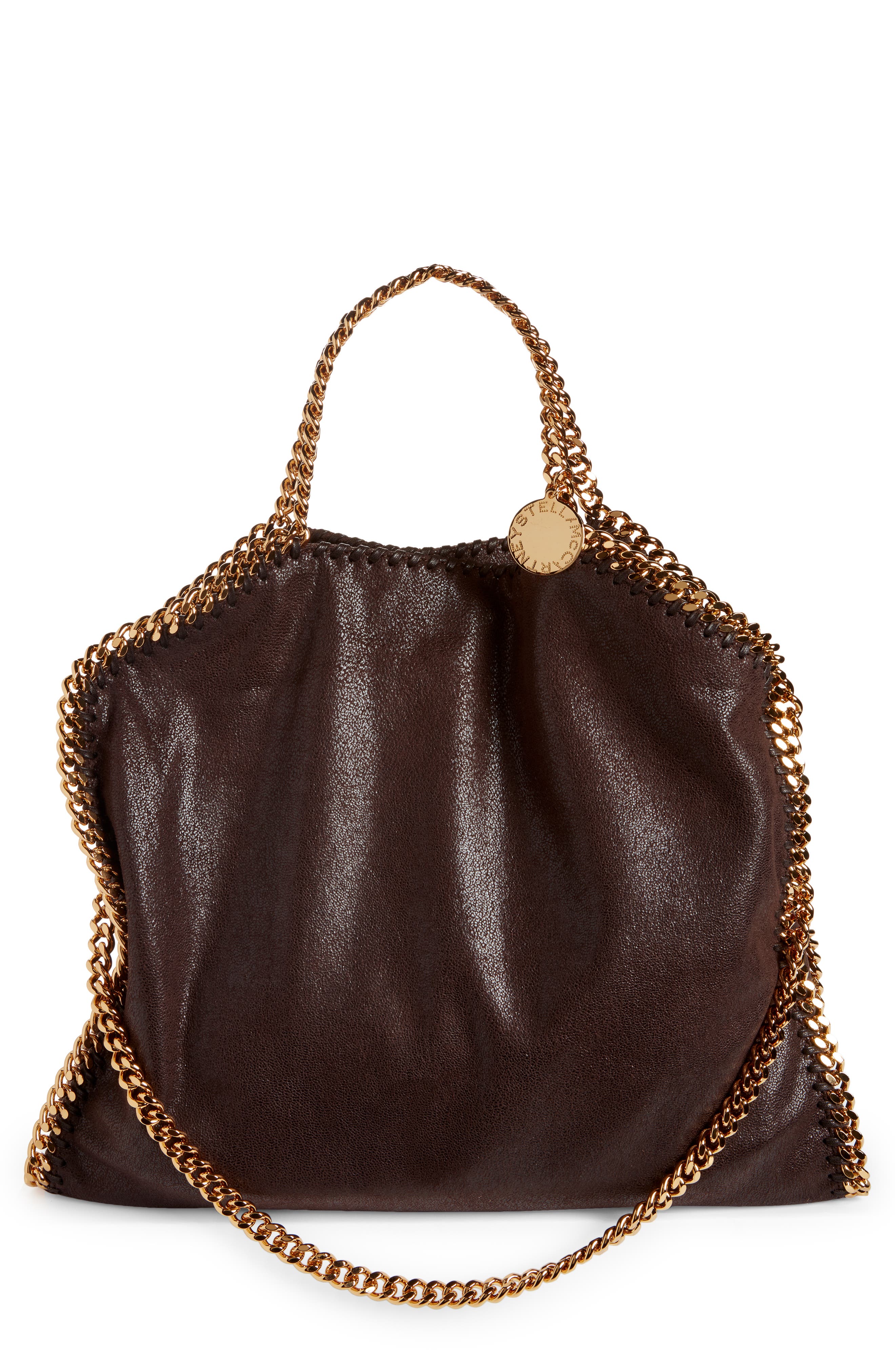 Stella McCartney Falabella Faux Leather Foldover Tote, Main, color, 