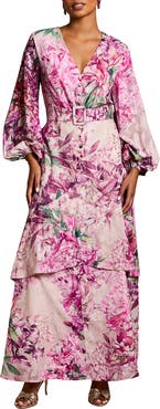 Coast Petite Long Sleeve Chiffon Midaxi Dress
