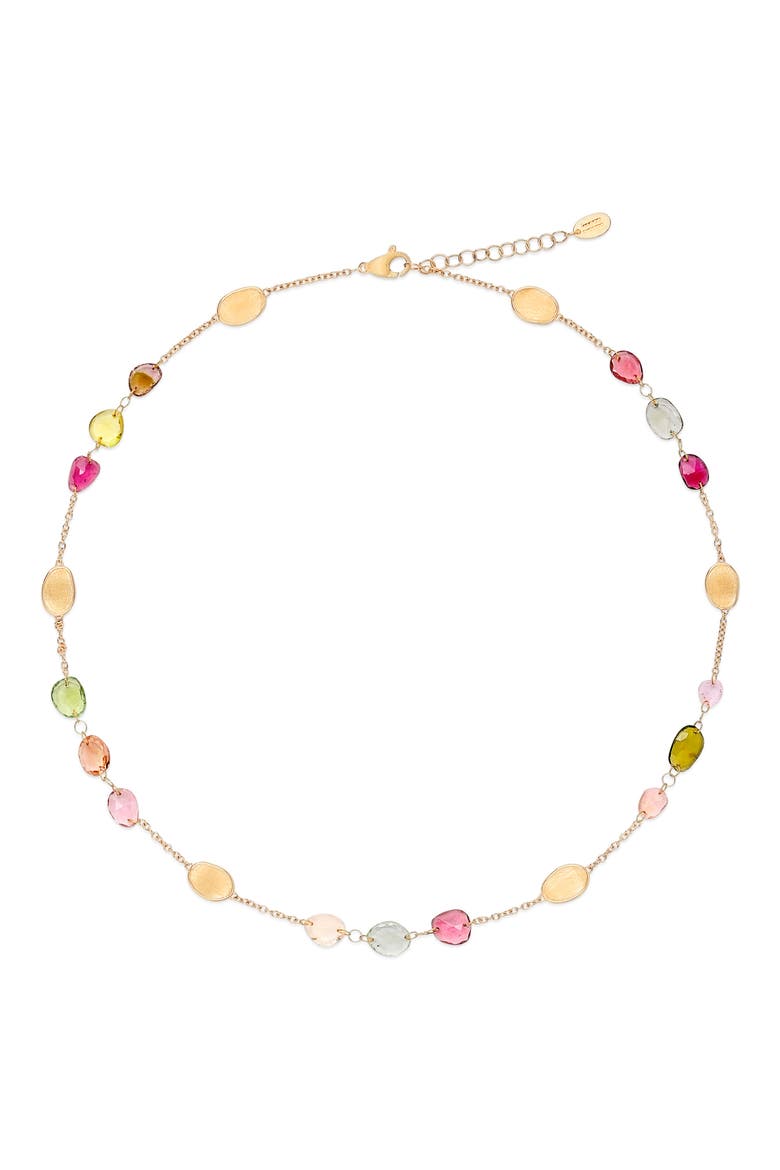 Lunaria Station Necklace, Main, color, GOLD