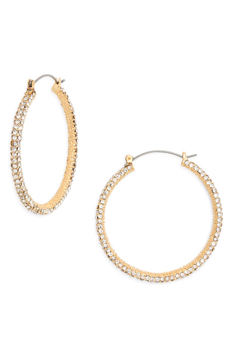 Panacea CZ Pavé Hoop Earrings, Main, color, Gold