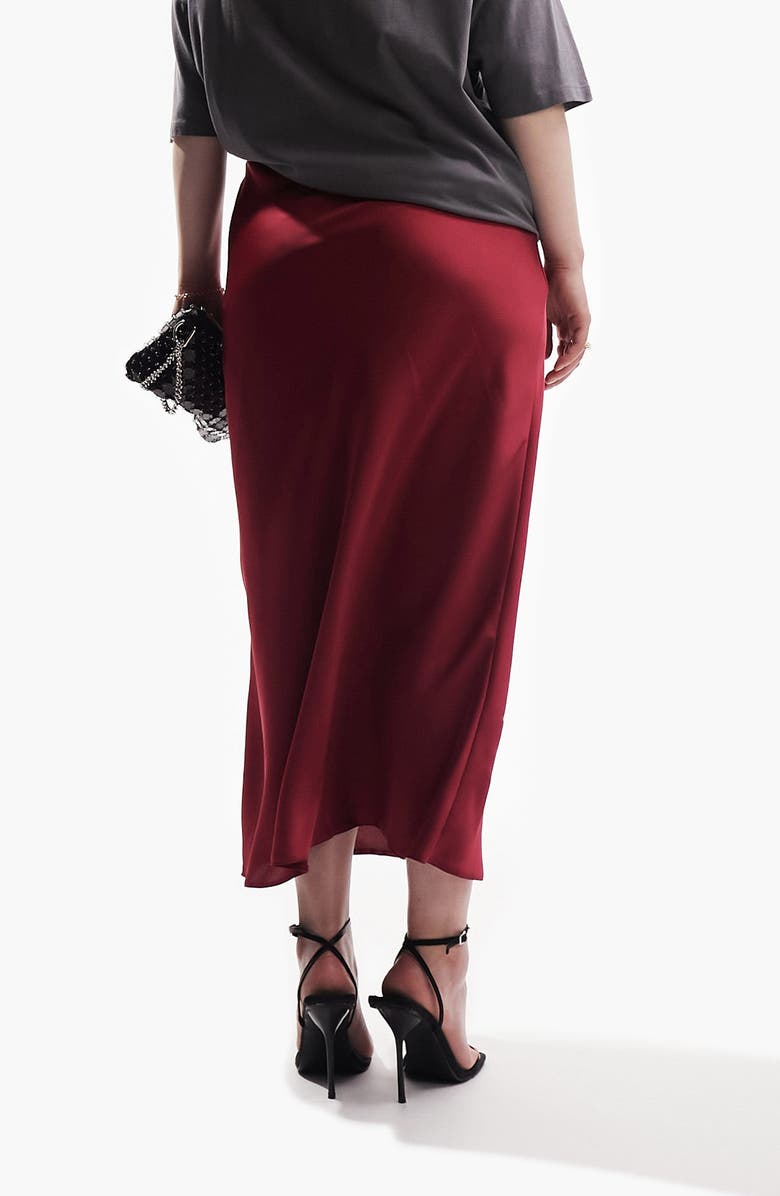 ASOS DESIGN Curve Satin Midi Skirt, Alternate, color,
