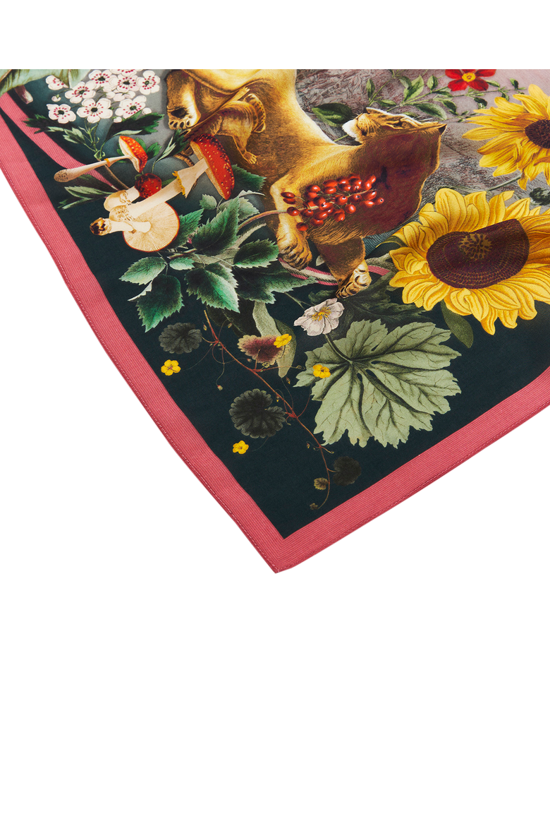 Circe Narrative Silk Blend Square Scarf, Alternate, color, Dark Pink