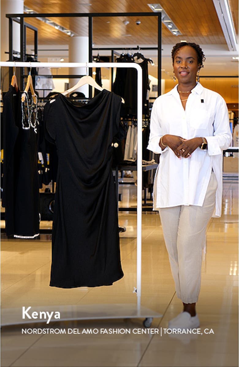 Cowl Neck Satin Dress, sales video thumbnail
