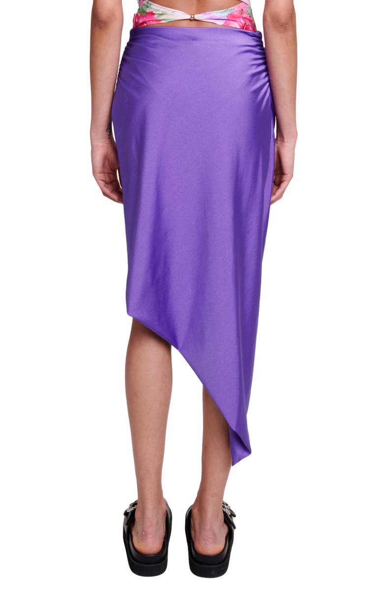 maje Japre Asymmetric Drape Front Skirt, Alternate, color, Purple