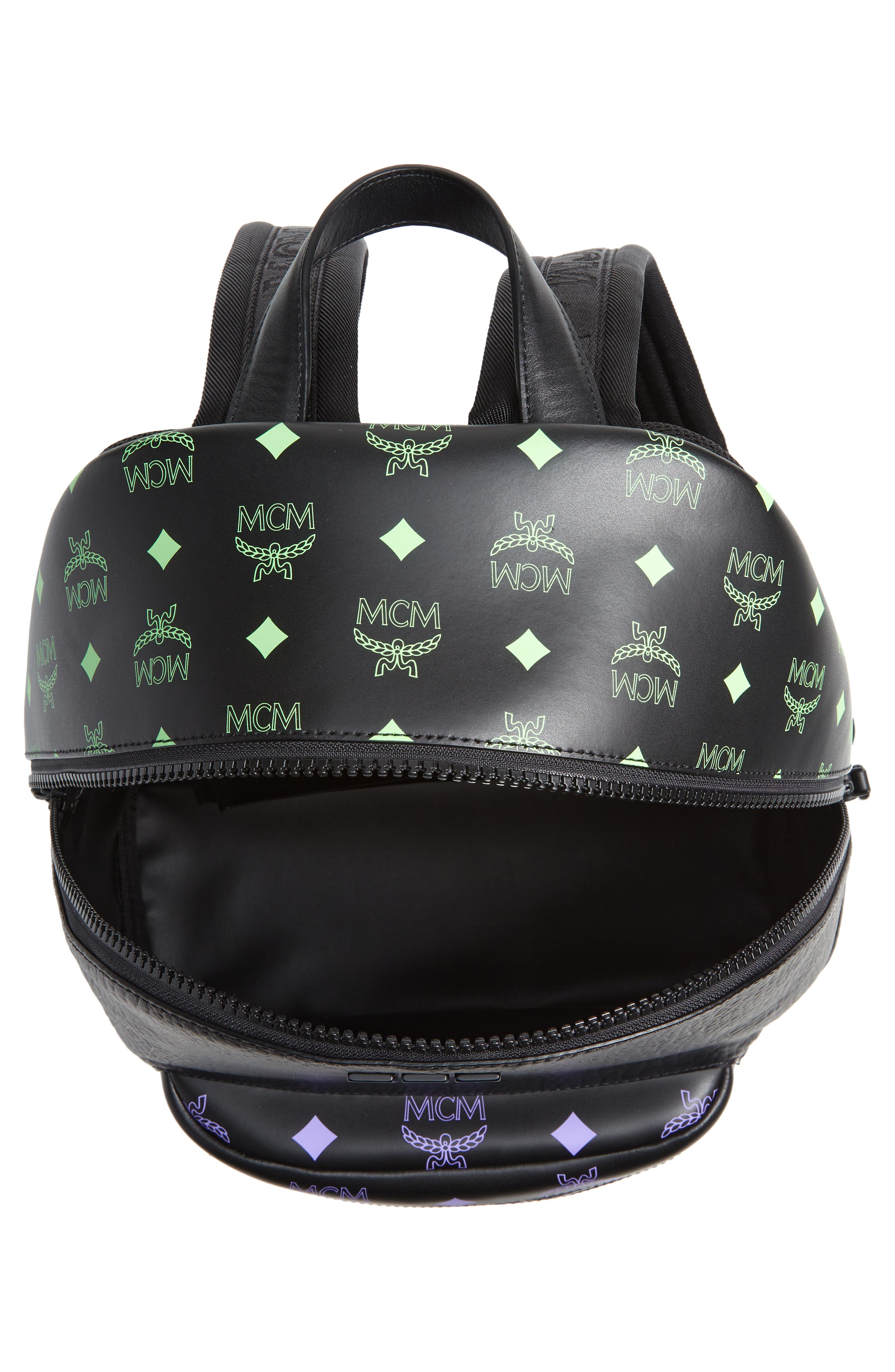 MCM Color Splash Logo Medium Water Repellent Backpack, Alternate, color, 