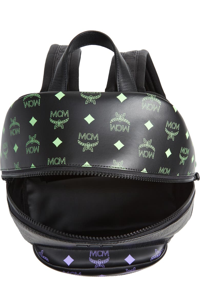 MCM Color Splash Logo Medium Water Repellent Backpack, Alternate, color,