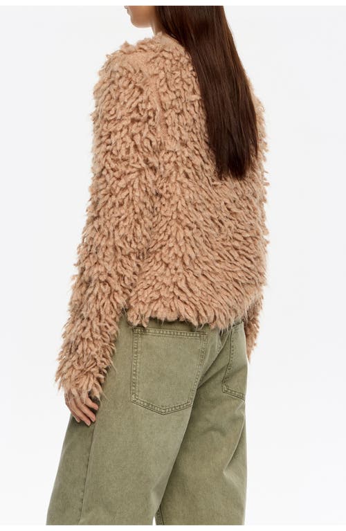 Bimba Y Lola Short Alpaca Cardigan In Brown