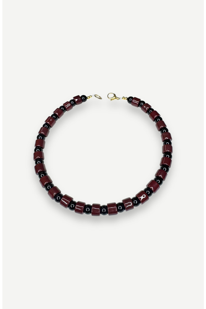 Bead One Sundry Necklace, Alternate, color, Walnut & Onyx