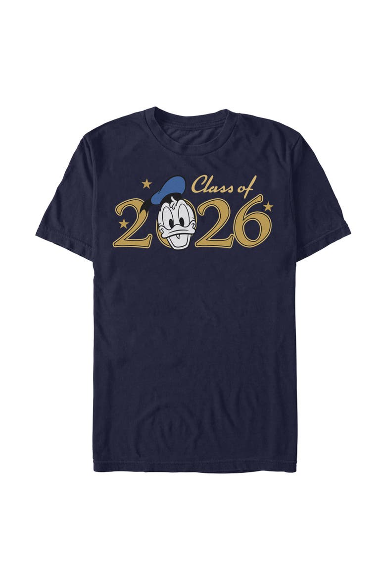 Men's Mickey & Friends Donald Class of 2026 Stars  Graphic T-Shirt, Main, color, Navy Blue
