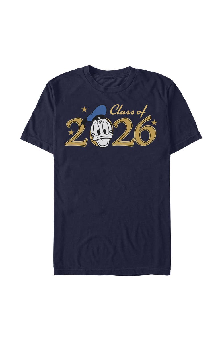 Mickey & Friends Men's Mickey & Friends Donald Class of 2026 Stars  Graphic T-Shirt, Main, color, Navy Blue