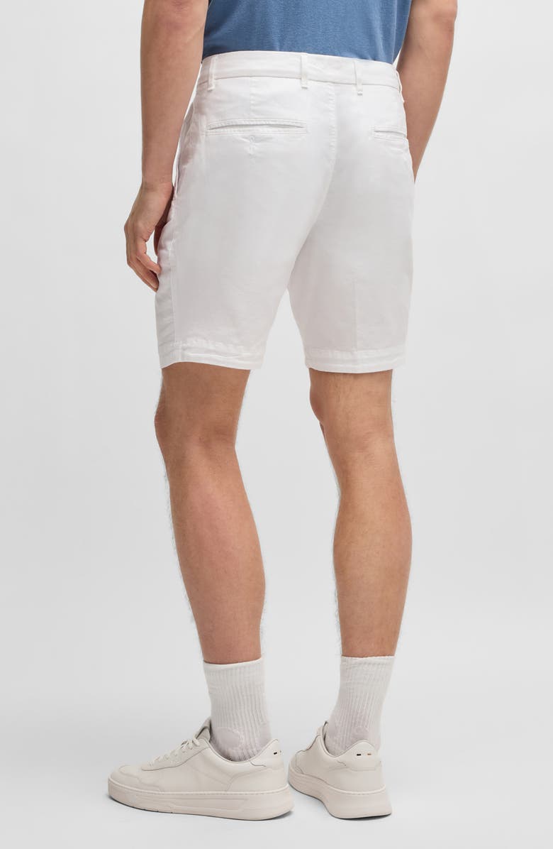 BOSS Slice Stretch Cotton Shorts, Alternate, color, White