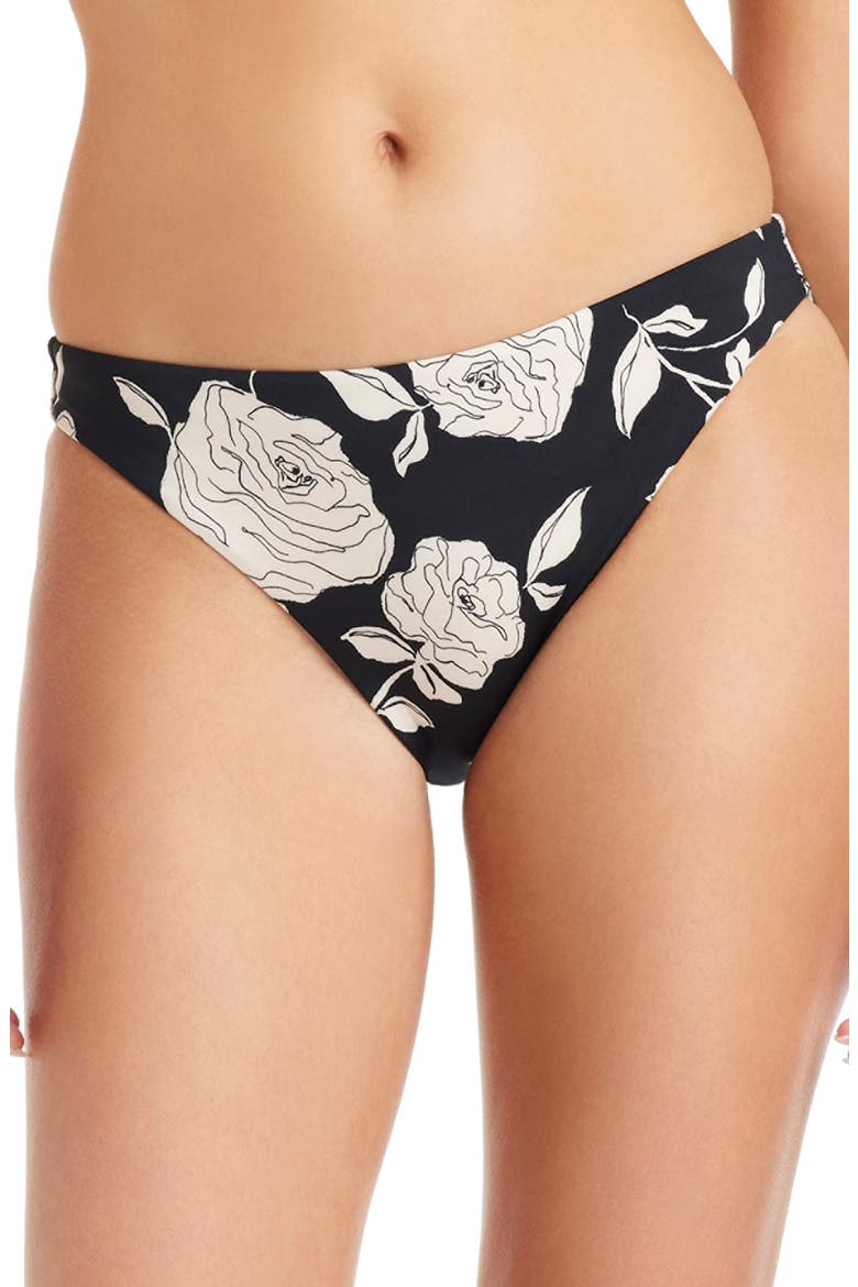 Floral Hipster Bikini Bottoms, Main, color, BLACK