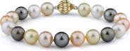 The Pearl Source 9-10mm South Sea & Freshwater Multicolor Bracelet - AAA Quality