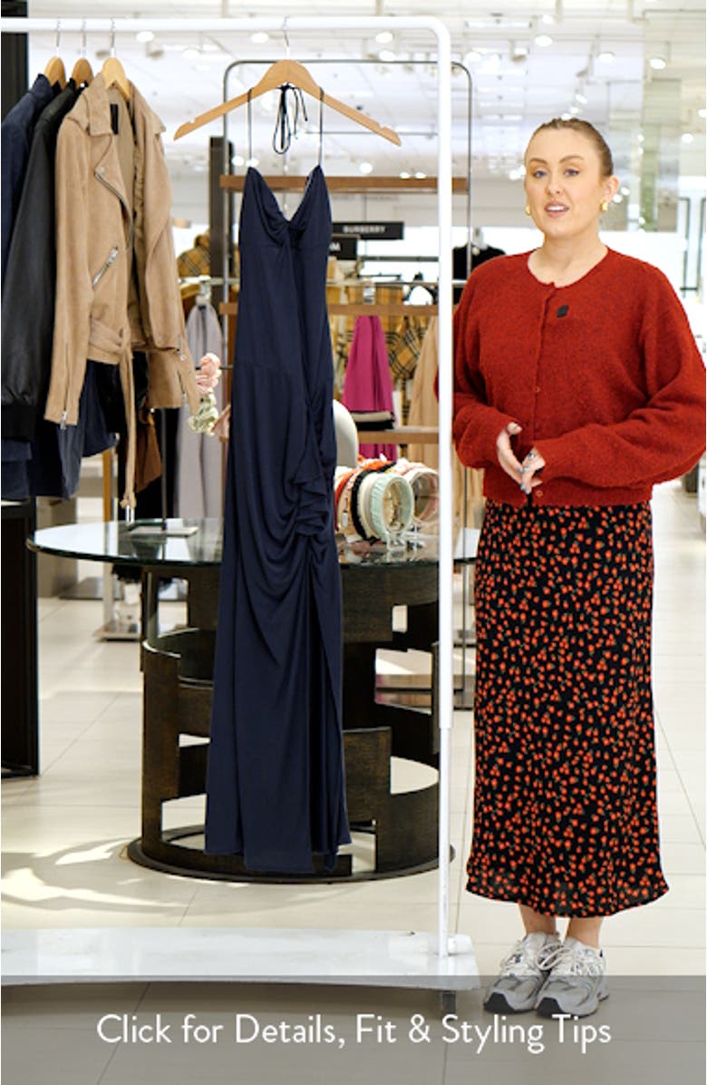 Ruched Halter Neck Gown, sales video thumbnail