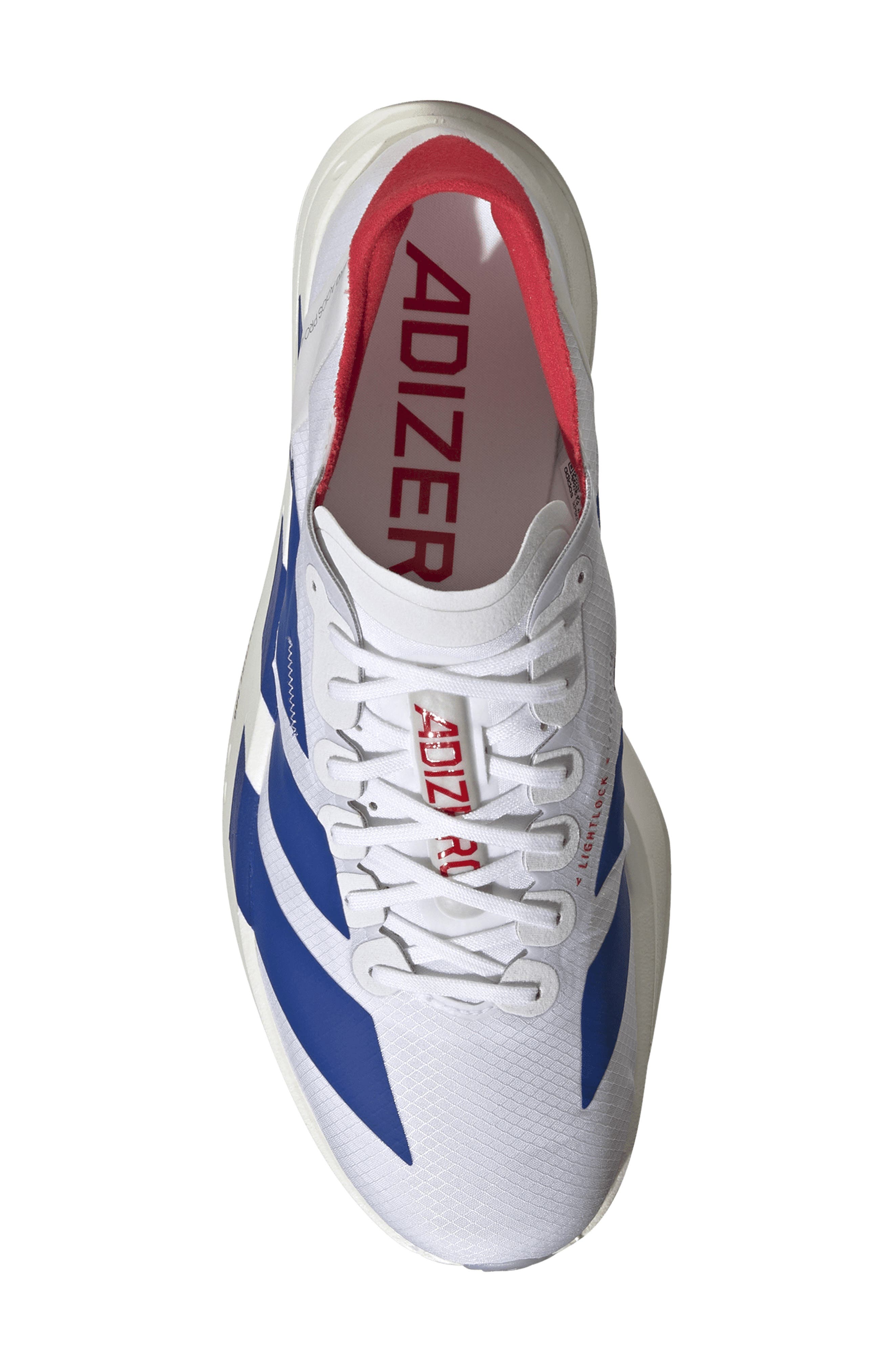 Y-3 Adios 9 Pro 4 Running Sneaker, Alternate, color, White/ Team Royal Blue