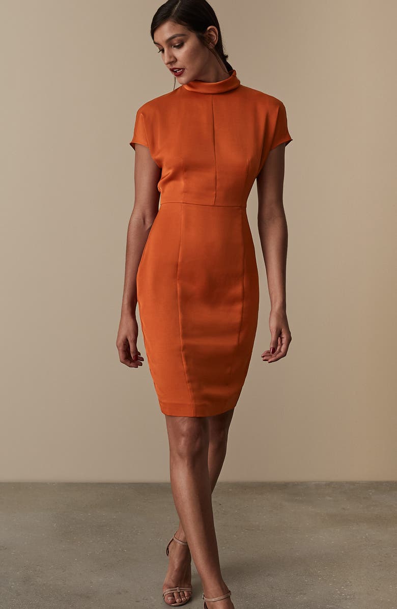 Reiss Rex Mock Neck Sheath Dress, Alternate, color, 