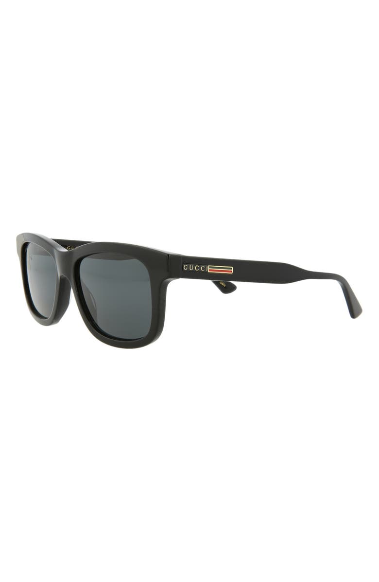 Gucci 53mm Square Sunglasses, Alternate, color, Black Black Grey