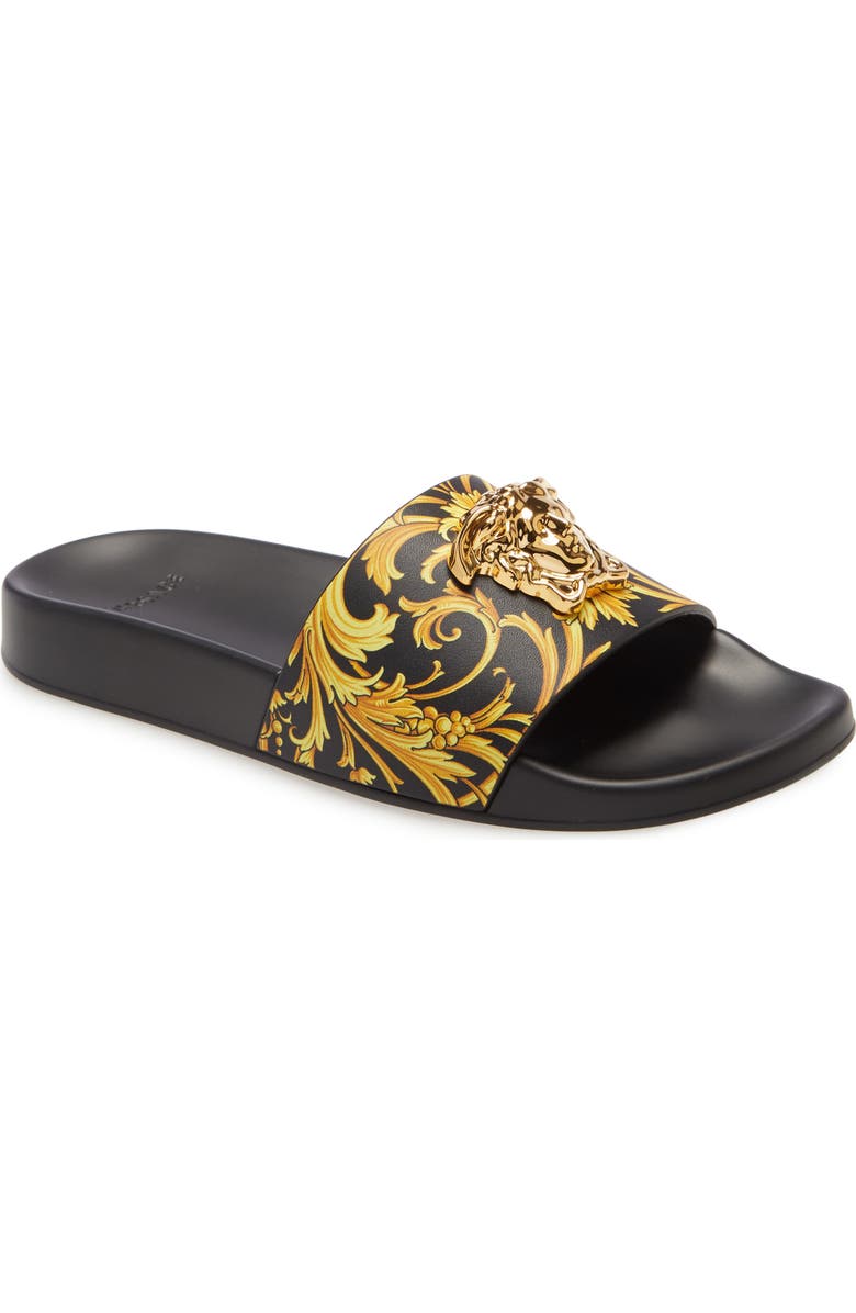 Versace Barocco Medusa Pool Slide Sandal, Main, color,