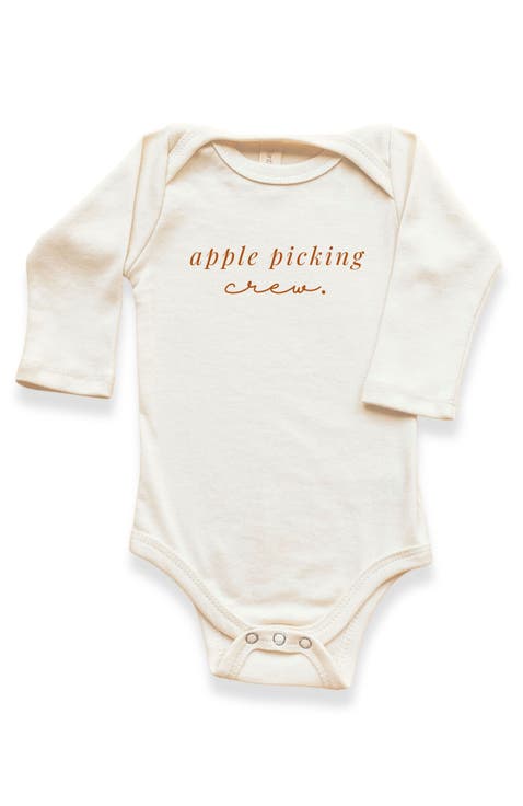 Apple Picking Crew Organic Bodysuit Long Sleeve