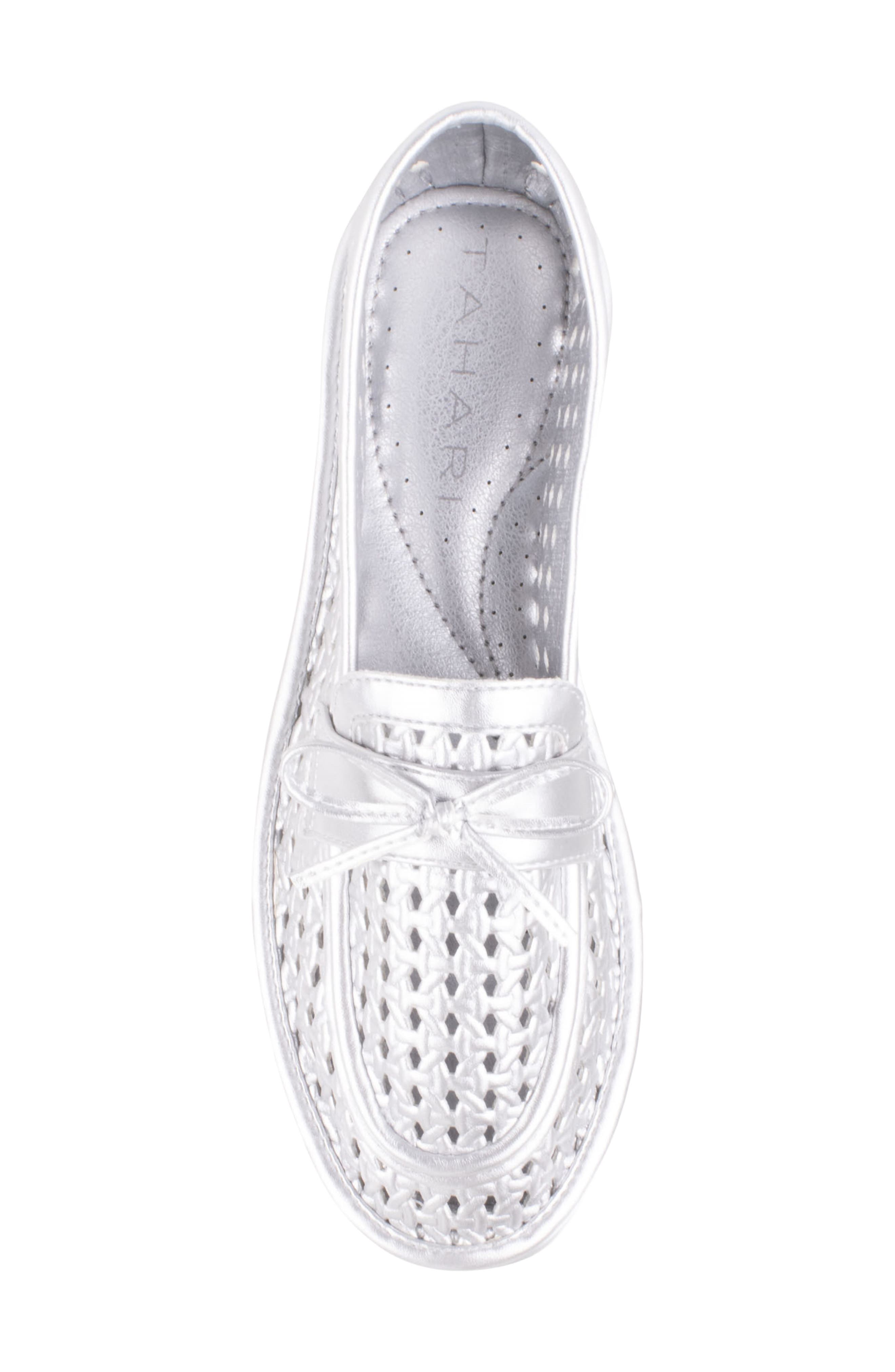 Tahari Maple Cutout Loafer, Alternate, color, Silver
