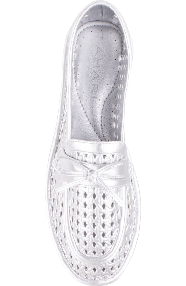 Tahari Maple Cutout Loafer, Alternate, color, Silver