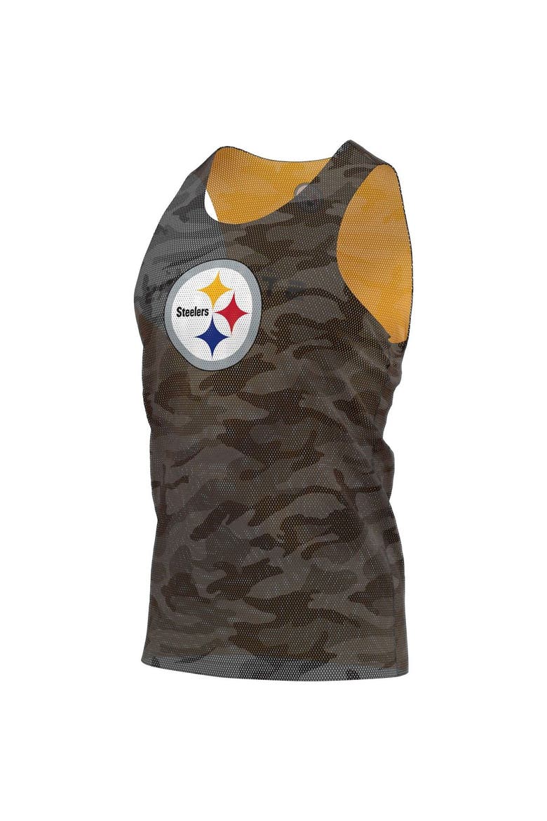 Men's FOCO Black/Gold Pittsburgh Steelers Reversible Mesh Tank Top, Alternate, color, Black